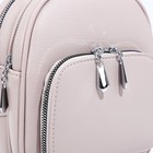 Сумка-рюкзак на молнии, 3 наружных кармана, длинный ремень, цвет серо-бежевый - фото 22127001