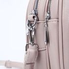 Сумка-рюкзак на молнии, 3 наружных кармана, длинный ремень, цвет серо-бежевый - фото 22127002