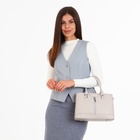 Сумка женская тоут на молнии, 30×12×21 см, однотонная, бежевая - фото 27232982