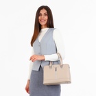 Сумка женская на молнии, цвет светло-бежевый - фото 27644325