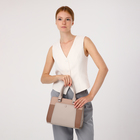 Сумка женская на молнии, цвет тёмно-бежевый - фото 25323871