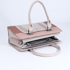 Сумка женская на молнии, цвет тёмно-бежевый - фото 22127249