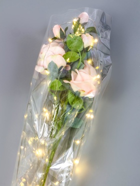 Пленка прозрачная для цветов и букетов, с LED- лентой подсветкой, 60×60 см  (артикул 9240232)  большой выбор товаров оптом и в розницу по низким ценам с доставкой