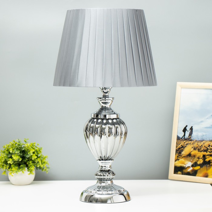 Настольная лампа "Авиталь" Е27 40Вт серебро 29,5х29,5х55 см RISALUX - Фото 1