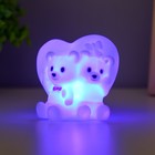 Фигурка светящаяся RISALUX «Мимиишки», LED-ночник, 1 Вт, белый, 7×6×7 см 9398598