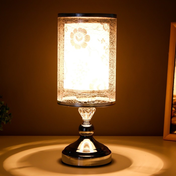 Настольная лампа "Нуар" 1х40Вт Е27 220В хром 13х13х33,5 см RISALUX - фото 1890045904
