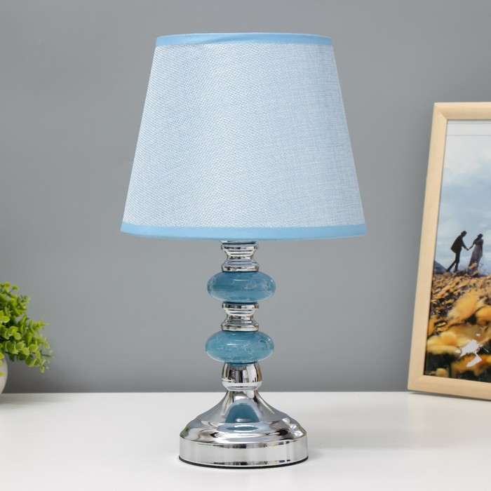 Настольная лампа "Бирюза" 1х40Вт Е27 220В голубой 21х21х39 см RISALUX - Фото 1