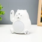 Ночник "Мишка манеки машет лапой" LED 6000К USB АКБ белый 11х9х11см RISALUX - фото 22127833