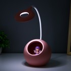 Настольная лампа с ночником "Принцесса" LED 3000К-6000К 5Вт USB АКБ розовый 14х14х44см RISALUX  9413 - Фото 5