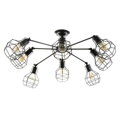 Люстра «Ортико» 8хЕ27 40 Вт черный 80×80×25 см BayerLux