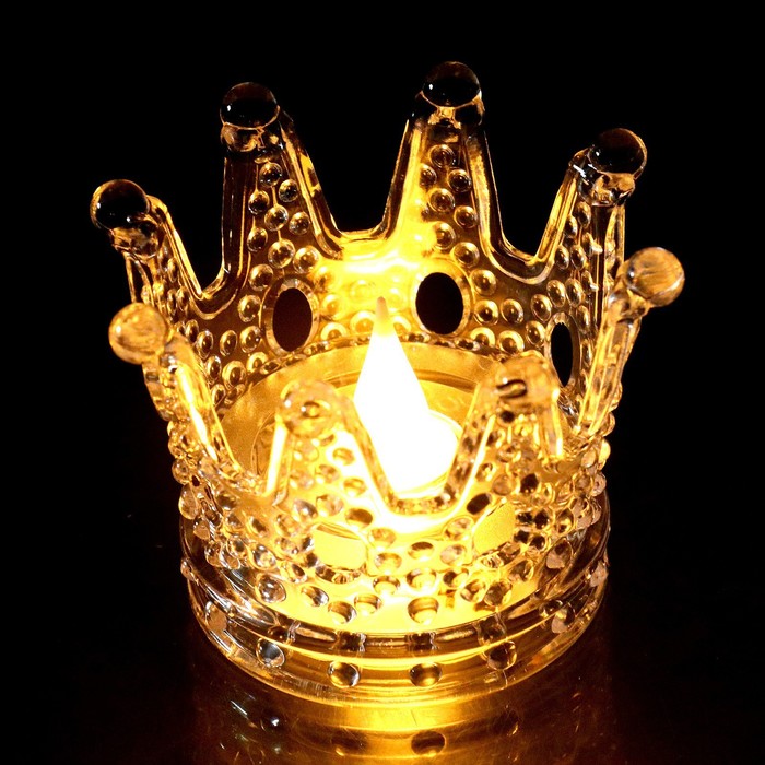 Свеча светодиодная «Корона», горит жёлтым - фото 1926657221