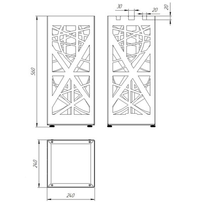 Подставка для зонтов «Абстракция» белая, 24×24×56 см