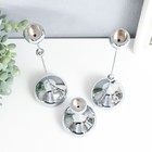 Металлический подсвечник на 1 свечу «Капля», набор 3 шт., серебро, 8.5×8.5×15 см; 8.5×8.5×32 см - фото 25469770