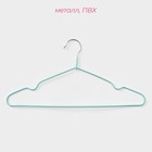 Плечики - вешалки для одежды антискользящие Доляна, 40×19 см, 10 шт., зелёные - Фото 2