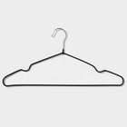 Плечики - вешалки для одежды антискользящие Доляна, 40×20 см, 10 шт, цвет чёрный - Фото 5