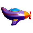 Шар фольгированный 40" «Самолётик», фиолетовый - фото 298729919