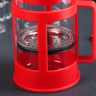 Френч-пресс стеклянный Доляна «Классика», 800 мл, цвет красный - Фото 4