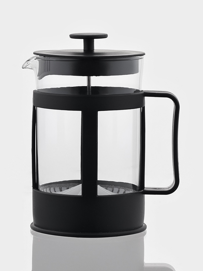 Чайник заварочный френч - пресс Доляна «Классика», 800 мл, стекло, цвет чёрный - Фото 1