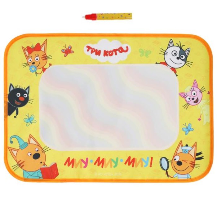 Коврик для рисования водой «Три Кота», 1 маркер 61974