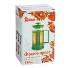 Чайник заварочный френч - пресс Доляна «Классика», 350 мл, стекло, цвет зелёный - Фото 3