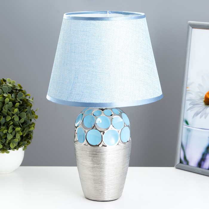 Настольная лампа "Ассами" Е14 40Вт голубой-хромовый 22,5х22,5х35 см RISALUX - Фото 1