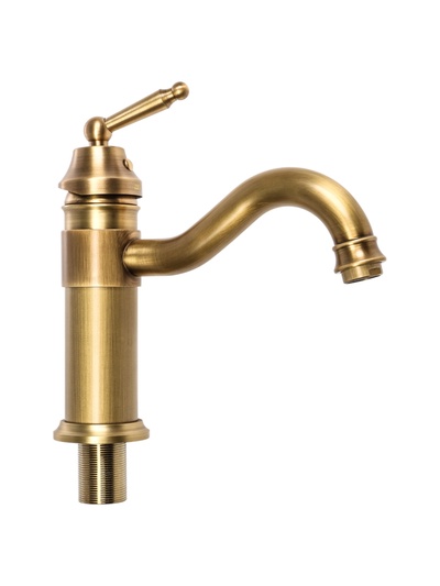 УЦЕНКА Смеситель для раковины ZEIN Ретро, изогнутый излив, без подводки, латунь, цвет бронза