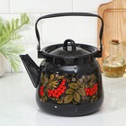 Чайник «Рябинушка», 3.5 л, эмалированная сталь, чёрный - Фото 1