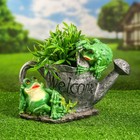Фигурное кашпо "Лейка с двумя лягушками" 22х29см - фото 26136328 Фигурное кашпо "Лейка с двумя лягушками" 22х29см - фото 26136328