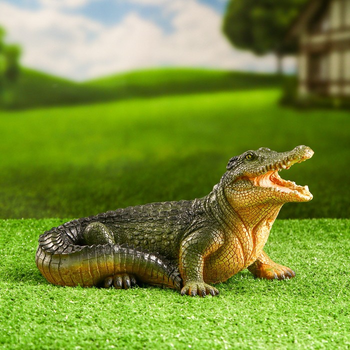 Садовая фигура "Крокодил маленький" 16х29см - фото 1907683998