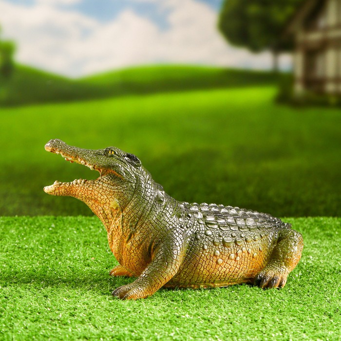 Садовая фигура "Крокодил маленький" 16х29см - фото 1907683999