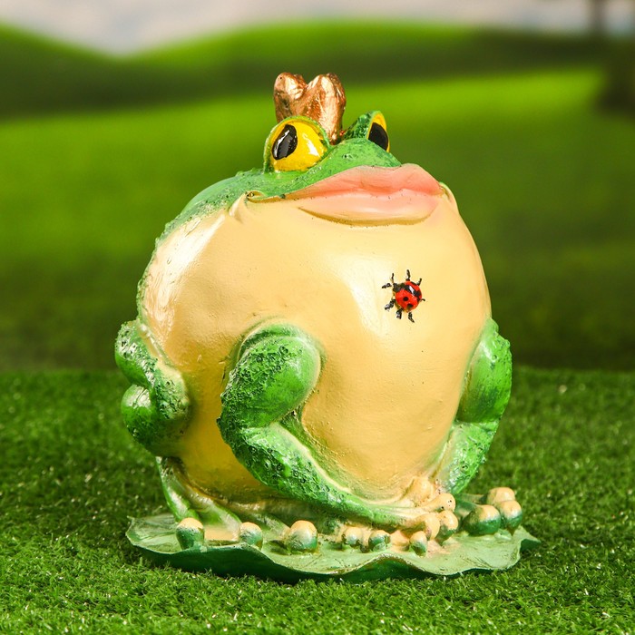 Садовая фигура "Лягушка толстая с короной" 20х17см - Фото 1