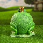 Садовая фигура "Лягушка толстая с короной" 20х17см - Фото 3