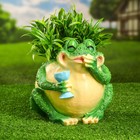 Садовая фигура "Лягушка толстая с рюмкой" 21х20см - фото 319378462