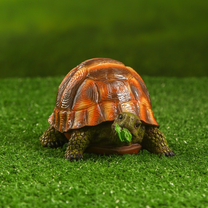 Садовая фигура "Черепаха с листом" 15х10х14см - Фото 1