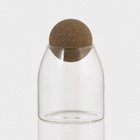 Банка для хранения сыпучих «Эко. Шар», 500 мл, 9.5×13.6 см, с пробковой крышкой, стекло - Фото 2