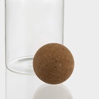 Банка для хранения сыпучих «Эко. Шар», 800 мл, 9×18.5 см, с пробковой крышкой, стекло - Фото 4