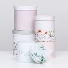 Набор шляпных подарочных коробок 5 в 1 «Цветочный», 20×20×20‒14×14×14 см - Фото 2