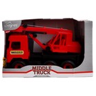 Автомобиль - кран Middle Truck, красный, в коробке - Фото 2