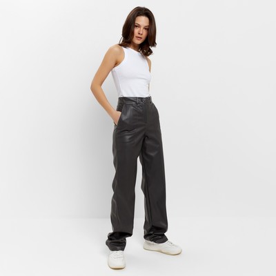 Брюки женские из экокожи MINAKU: Eco leather, цвет графит, размер 48