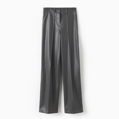 Брюки женские из экокожи MINAKU: Eco leather, цвет графит, размер 48