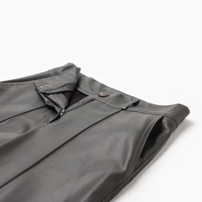 Брюки женские из экокожи MINAKU: Eco leather, цвет графит, размер 48
