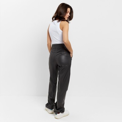 Брюки женские из экокожи MINAKU: Eco leather, цвет графит, размер 50
