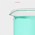 Чайник заварочный френч - пресс Доляна «Комплимент», 350 мл, стекло, цвет бирюзовый - фото 4543696