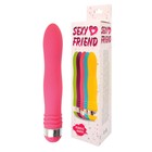 Вибратор Sexy friend , не реалистик, встроенный вибратор, 17,5 х 2,9 см, ABS, розовый - фото 10391040