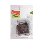 Розетка Legrand INSPIRIA, 2К+З, IP 44, с откидной крышкой и шторками, 16 А, 250 В, Алюминий 9487557