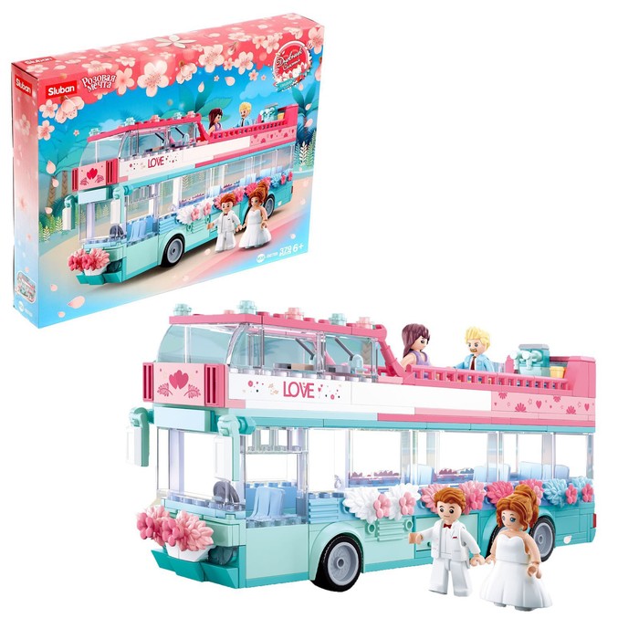 Конструктор Розовая мечта «Свадебный автобус», 379 деталей, уценка - Фото 1