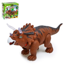 Динозавр «Трицератопс», откладывает яйца, проектор, свет и звук, цвета МИКС, уценка