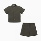 Комплект для мальчика (рубашка, шорты) MINAKU цвет зелёный, рост 92 - фото 321387085