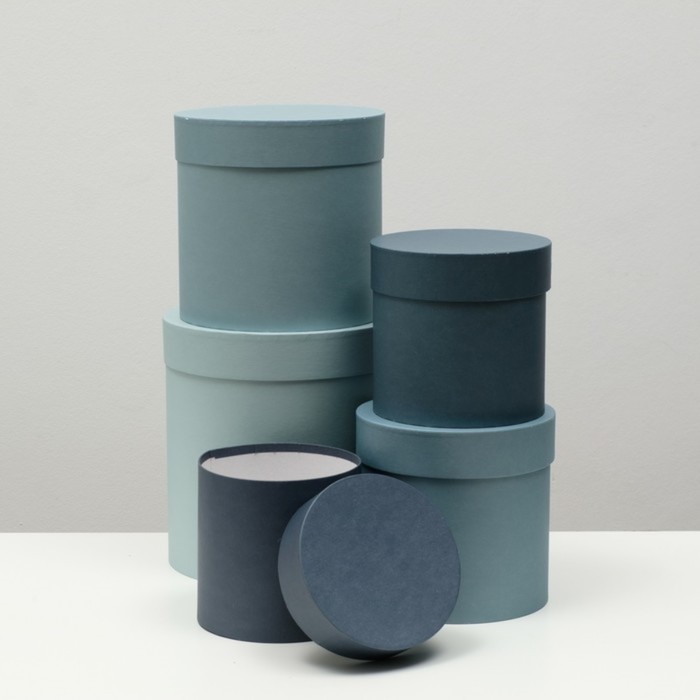 Набор круглых коробок 5 в 1 «Барракуда» 23×23×25 - 15×15×15 см - Фото 1