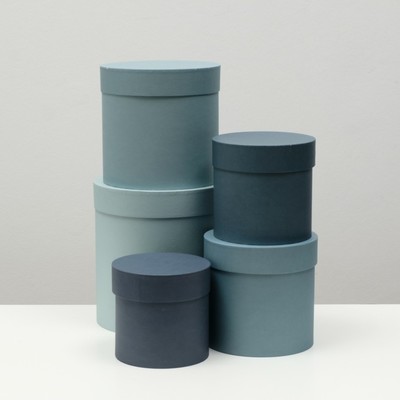 Набор круглых коробок 5 в 1 «Барракуда» 23×23×25 - 15×15×15 см